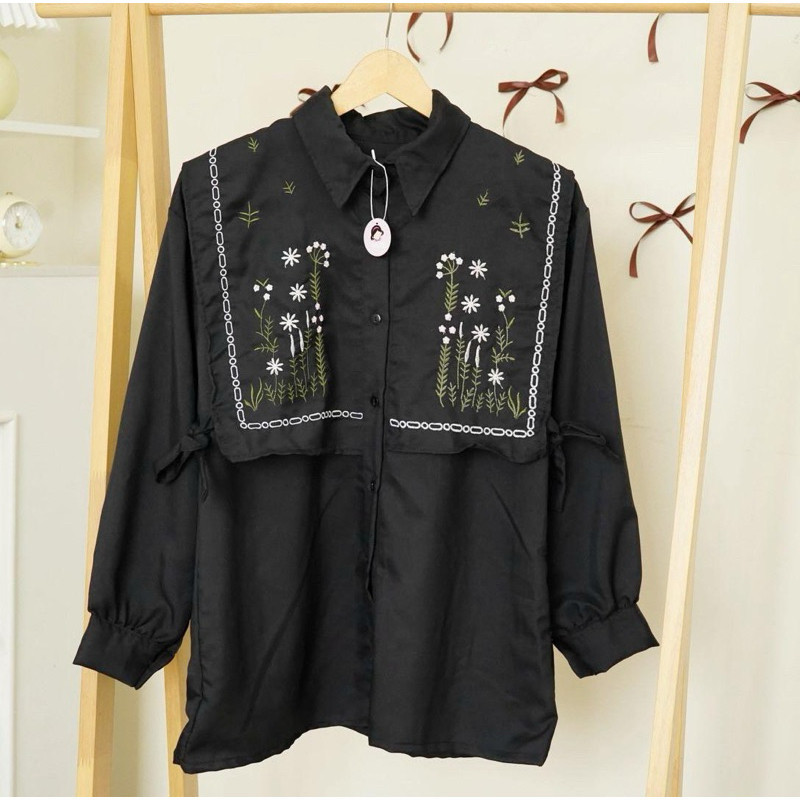 DOLLAR - ZFS BAJU KEMEJA WANITA ZAKIRA Atasan Top Korea / CASSANDRA KEMEJA BORDIR JUMBO OVERSIZE / K