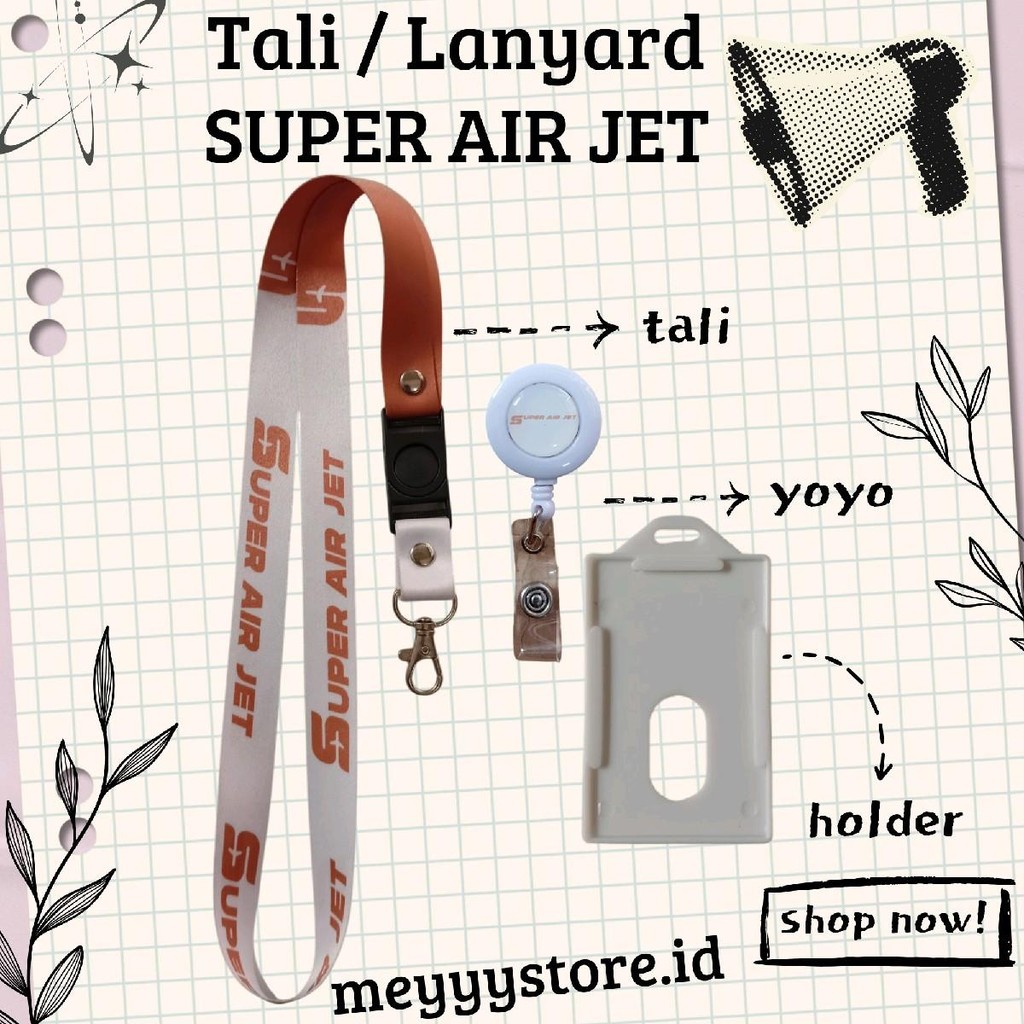

READYYY Tali Gantungan ID CARD / Lanyard SUPER AIR JET [STOCK MELIMPAH] Termurahhh Harga Grosir!