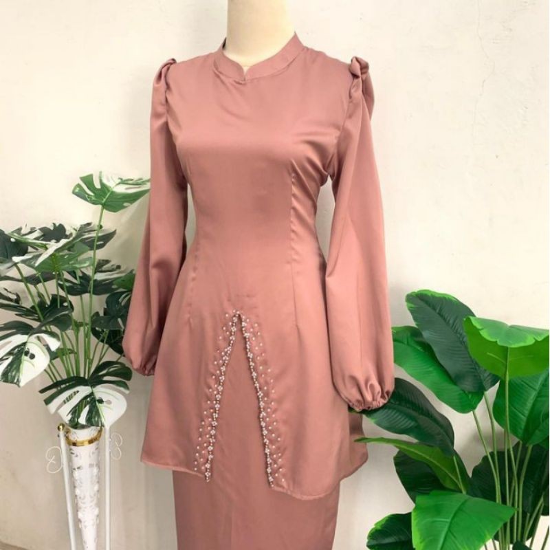 WD34RF READY SHAZA DRESS BAJU KURUNG PESTA MALAYSIA SATIN PREMIUM MEWAH ELEGAN SIMPLE JUMBO SERAGAMA