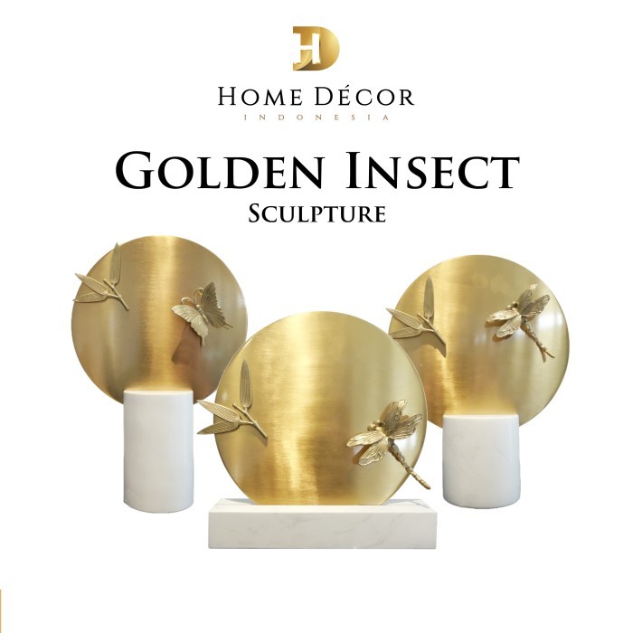 Decoration Patung Berbentuk Bulat Hiasan Kupu kupu dan Capung - Pajangan Patung Berbentuk Bulat Hias