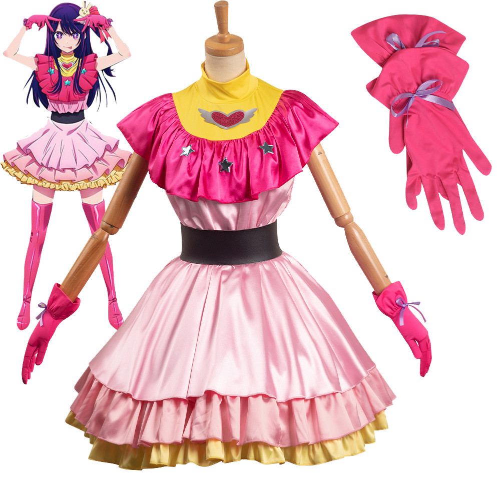Oshi Female Dress Cosplay With Glove Belt Hoshino Ai Cosplay Costume Outfits Halloween Carnival Part