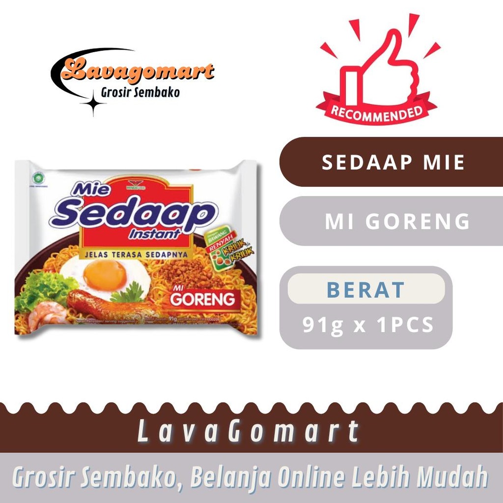 

SEDAAP MIE INSTAN GORENG 91g - 1 PCS - LAVAGOMART - BANDUNG