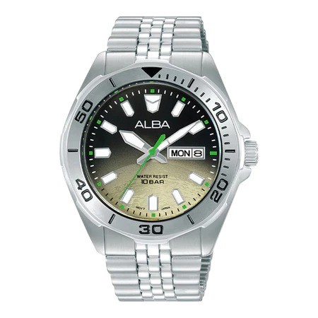 JAM TANGAN PRIA ALBA ACTIVE GRAVITY SATURN AV3585 AV3585X1 AV3585 X1 BLACK GRADIENT DIAL STAINLESS S