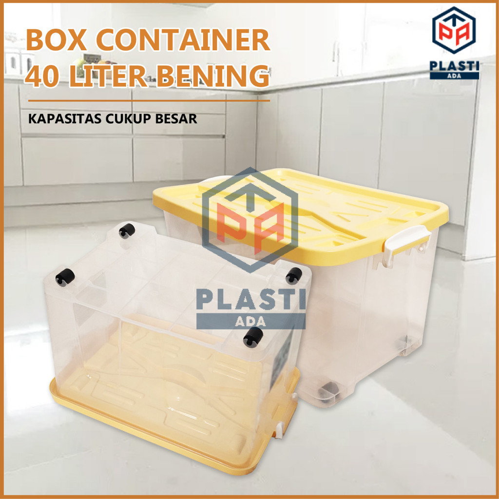 BOX CONTAINER 40 LITER + RODA - Kontainer Box Plastik / Container Box