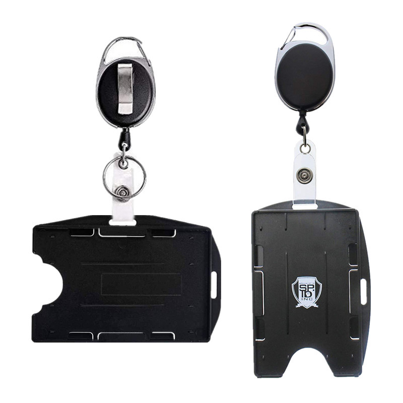 

ID Tag Horizontal Vertical Dual Purpose Badge Holder Working Permit Case Name Badge Keychain Pass Work Card Cover Sleeve