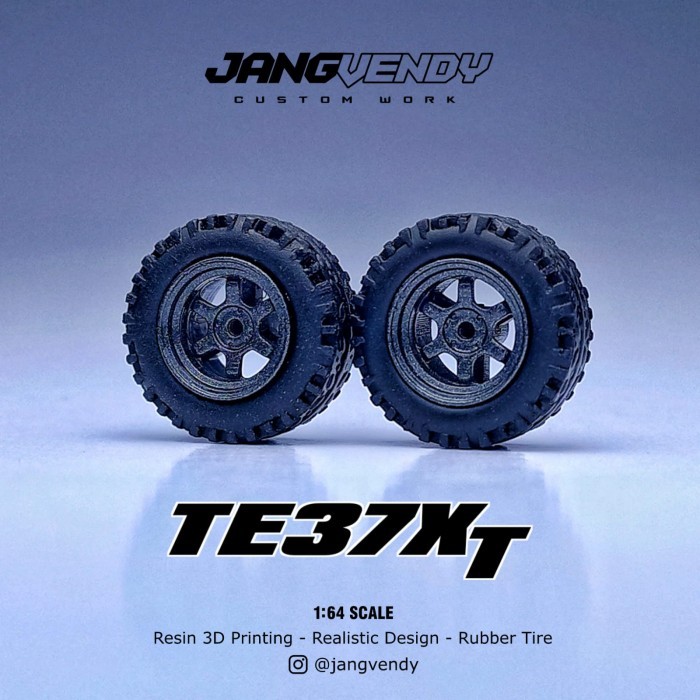 Ban Karet diecast JV Wheels model Offroad TE37 XT - dark Grey, Exclude Axle
