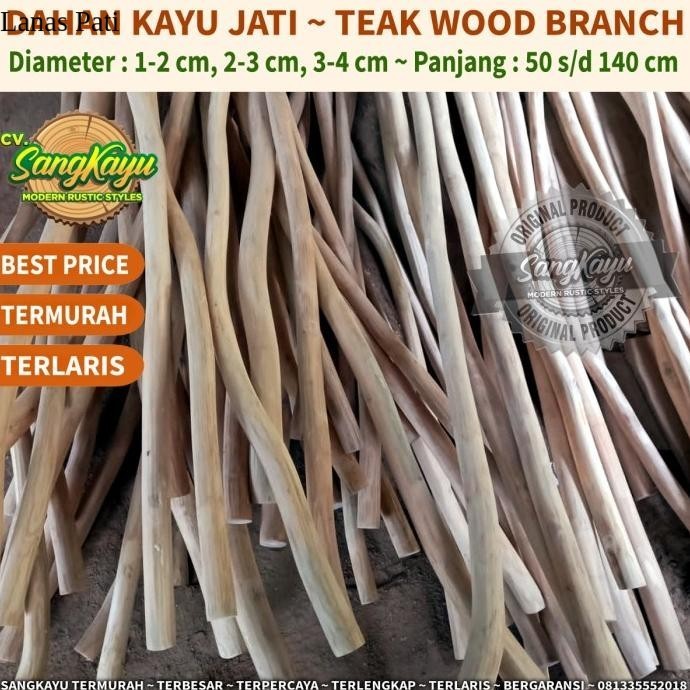 

Macrame 100 Cm Teak Wood Branch Dahan ranting kayu jati dekorasi - 1 - 2 cm, 50 cm XD10
