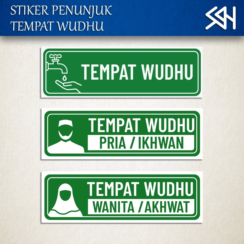 

Sticker ARAH | Stiker PENUNJUK TEMPAT WUDHU | 25 x 8 cm | Tahan Air
