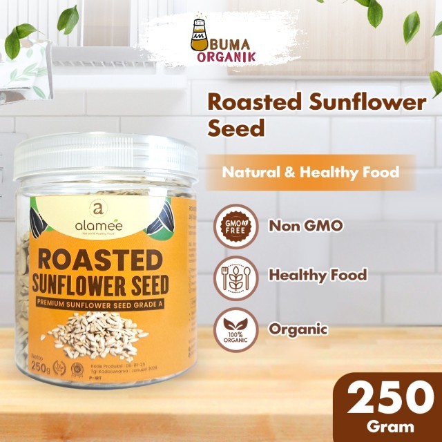 

ALAMEE Sunflower Seed Biji Bunga Matahari Kuaci Panggang Roasted Sun Flower 250gr BUMA