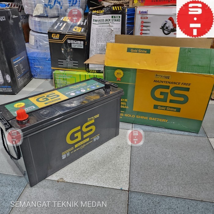 BATERAI BATERE AKI GENSET N 100 AH N100 12V GS GOLD SHINE BATTERY