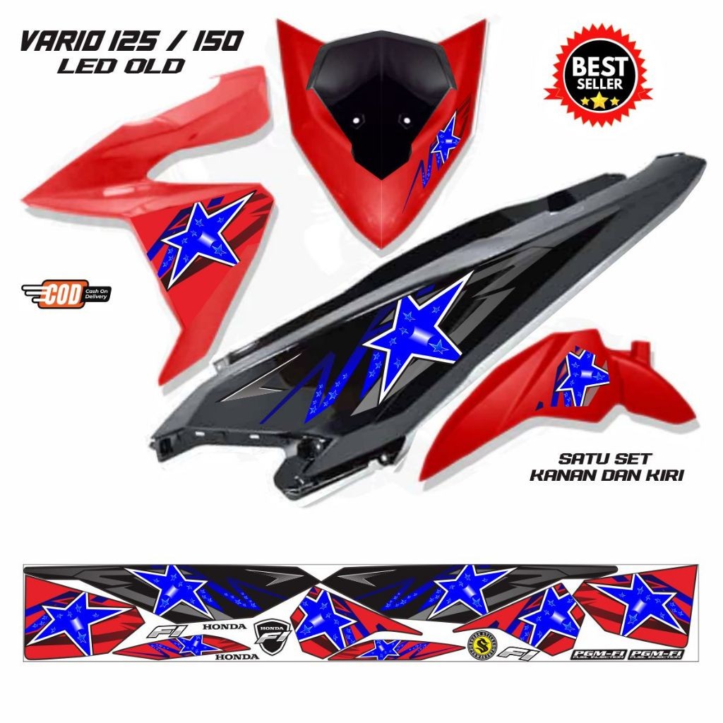 STIKER KEREN STIKER VARIASI STRIPING MOTOR VARIO LED