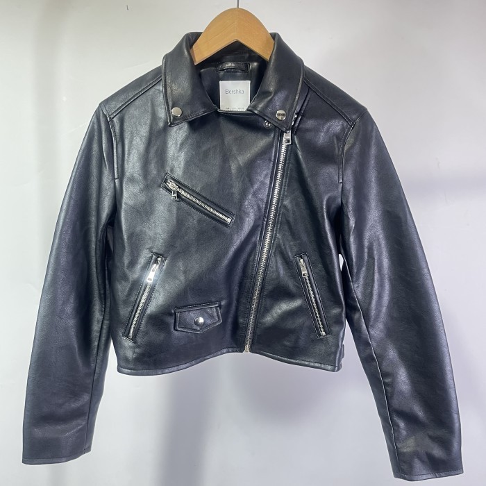Jaket Kulit Perempuan Berskha Faux Black Leather Jacket Original Musim Dingin Fashionable Fashion Se