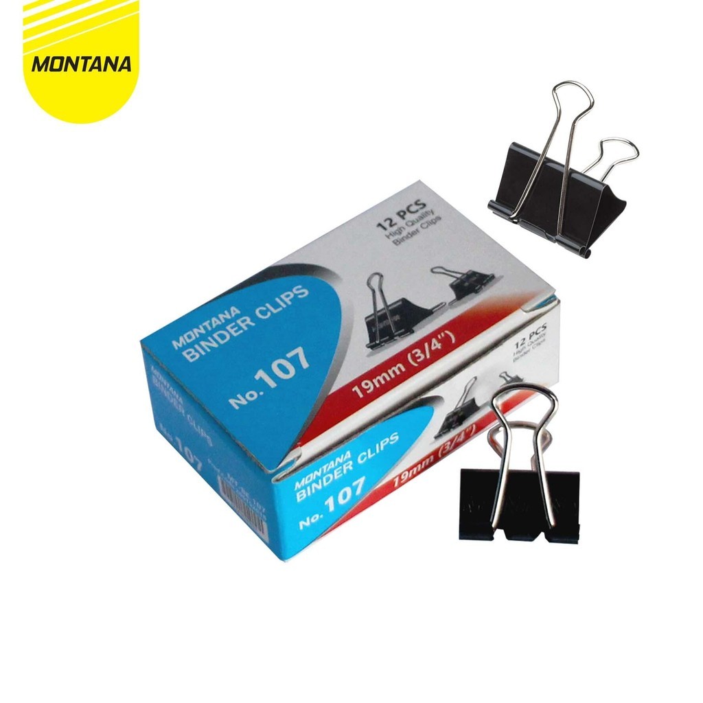 

MONTANA Binder Clips Montana No. 107 / 3/4 inchi / School or office use (Paket 2 box)