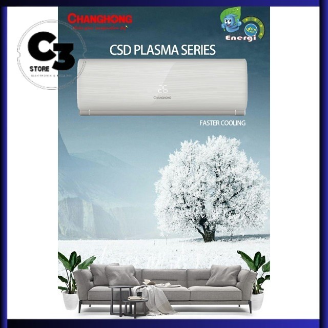 CHANGHONG AC 1/2 PK PLASMA CSC-05CSD GOLD FIN GARANSI RESMI CHANGHONG
