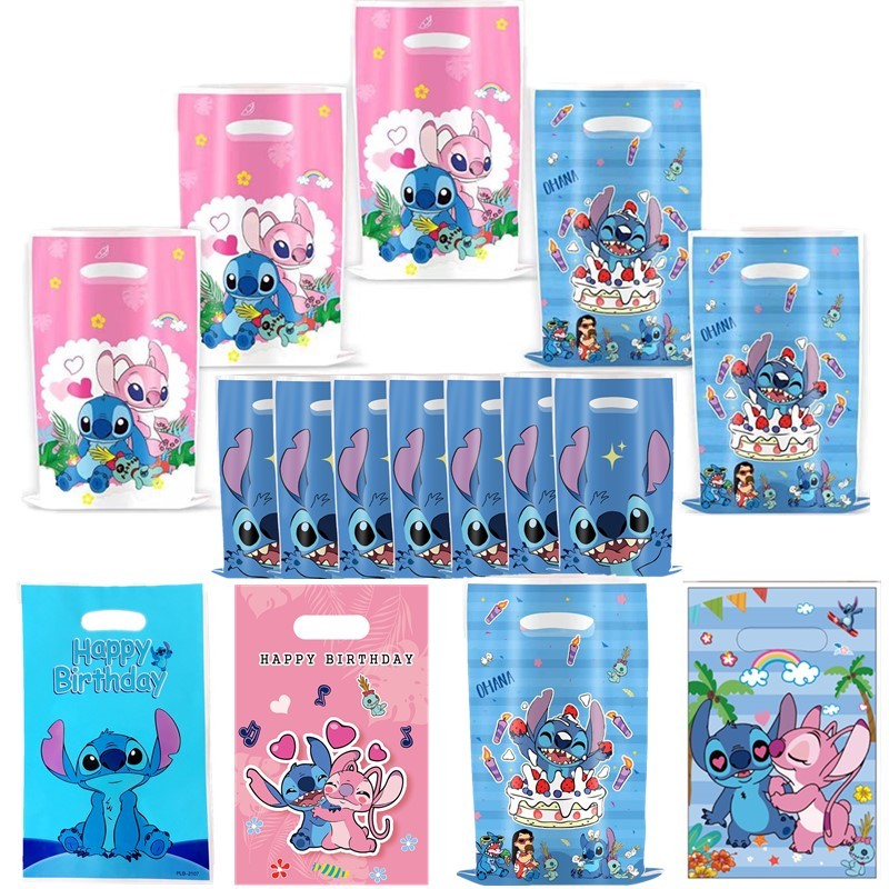 

10/50Pcs Disney Lilo & Stitch Party Plastic Gifts Bags Supplies Kids Boys Girls Favors Happy Birthday Party Loot Bag Decoration