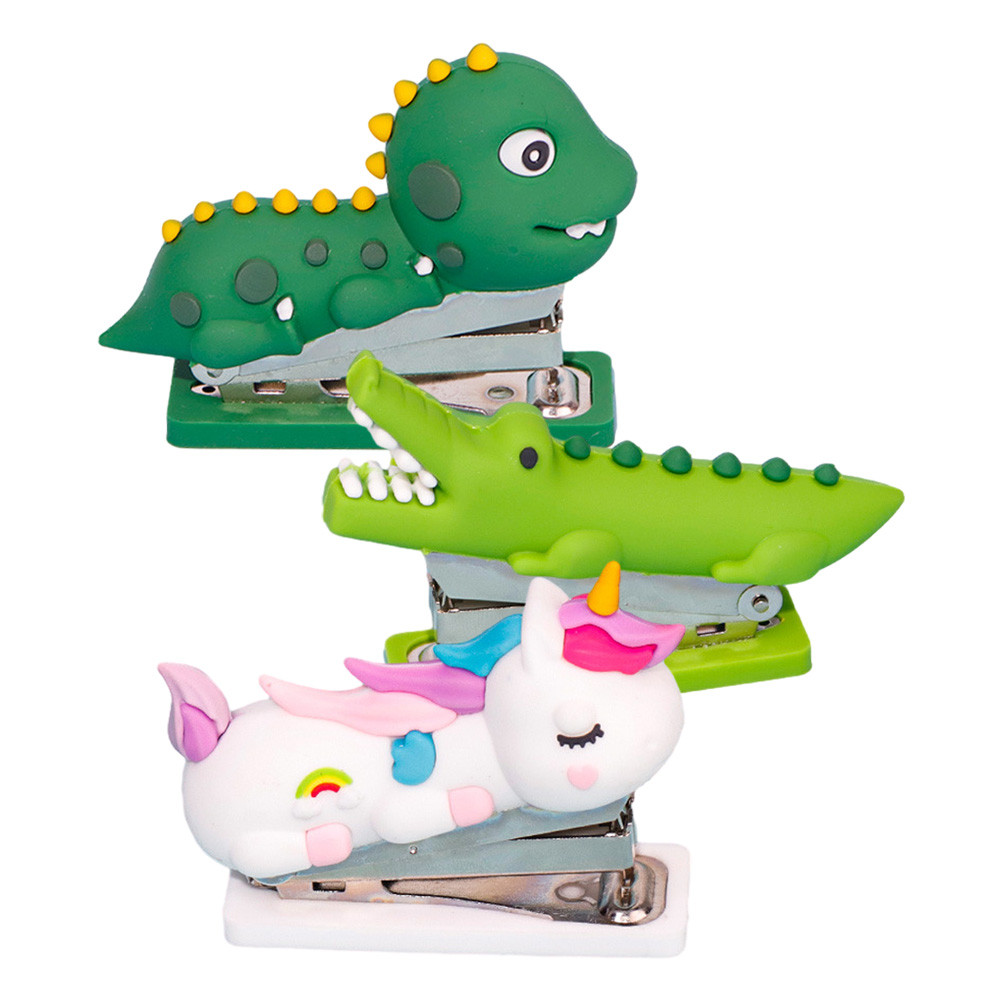 

3 Pcs Stapler Reusable Stationery Small Aesthetic Stationary Cute Silica Gel Silicone Home Accessory Hand Office