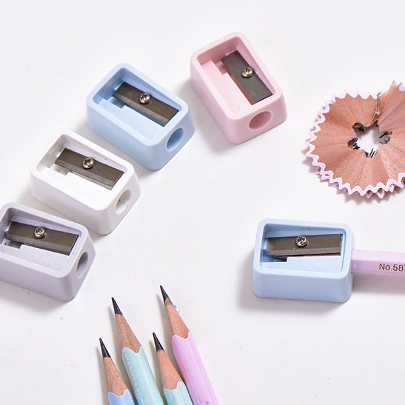 

1PC Cute Pencil Mini Portable Sharpeners Candy Color Standard Pencil Cutting Machine Student School Office Stationery Supplies