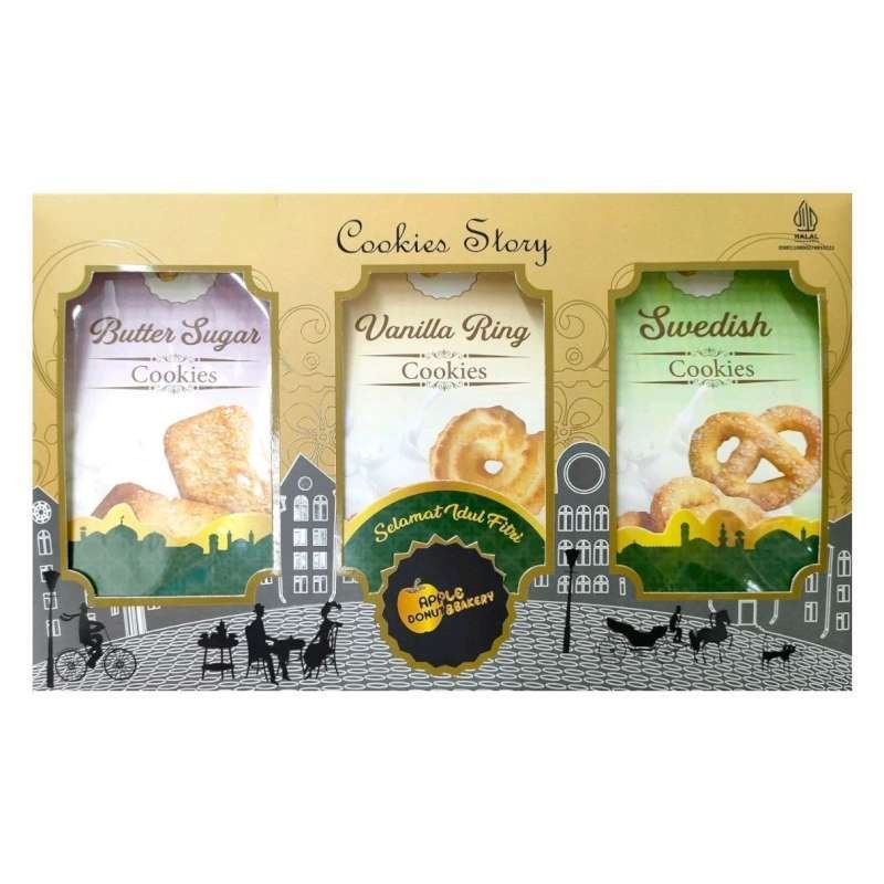 

Apple & Donut Bakery Butter Cookies Hampers Idul Fitri Lebaran Gift Set (3 macam)