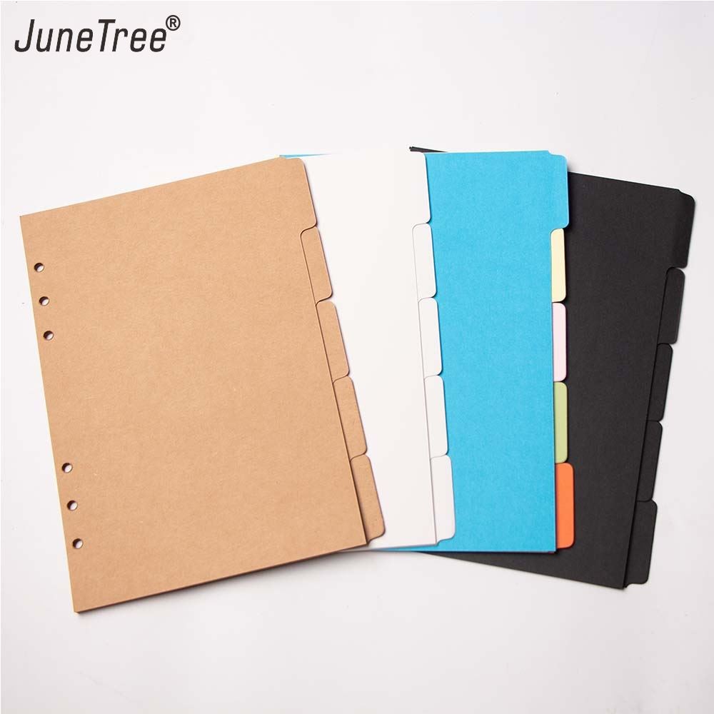 

Colorful thick paper Separator Rings Notebook 6 hole Index Page A5 A6 Loose Leaf Diary Categories Clapboard journal