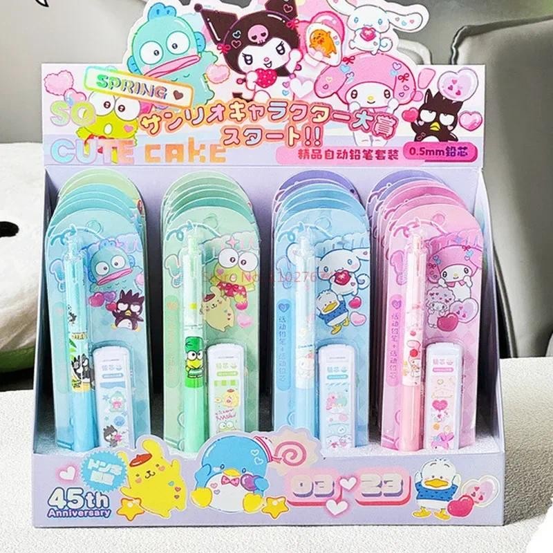 

12/24pcs Anime Sanrio Mechanical Pencil Set Kuromi Melody Student Pencil 0.5 Refill Not Easy To Break Lead Stationery Gift