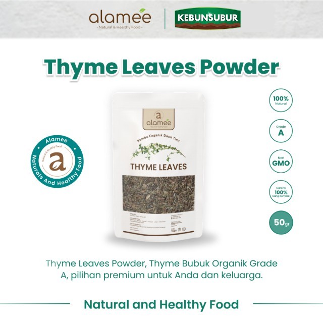

ALAMEE Daun Thyme Kering Timi Bumbu Dapur Organik Garnish Dried Leaves Murni Asli Seasoning 50 Gram kebunsubur