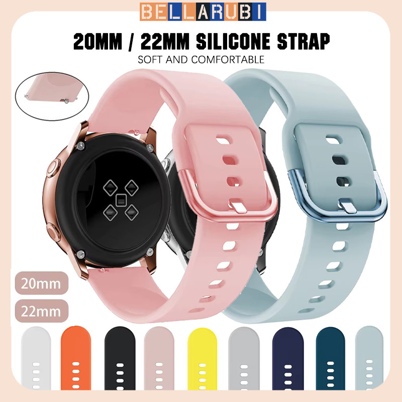 20mm 22mm Quick Release Silicone Strap for Samsung Galaxy Watch FE 7 6 5 4 Rubber Band Tali Jam Tang