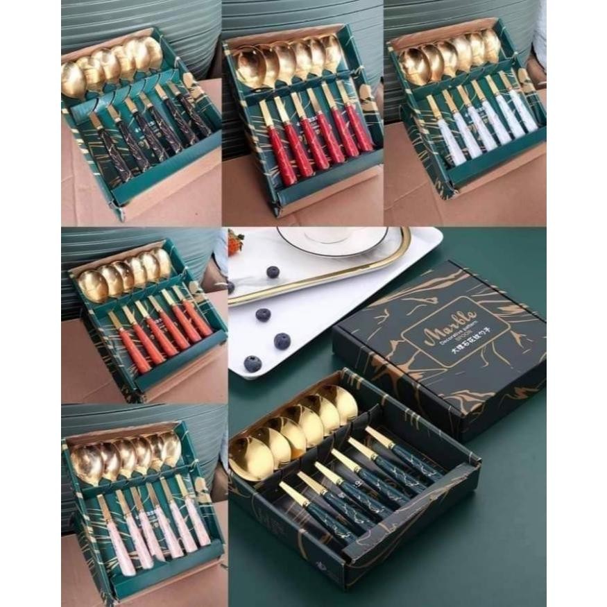 (Toserba 777) sendok sultan marmer/ sendok set marmer