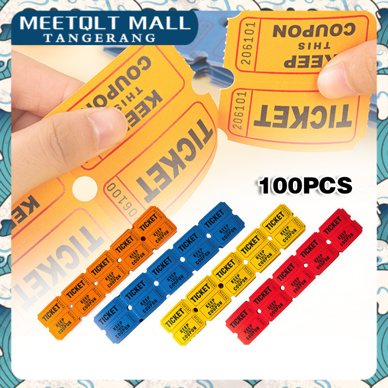

100Pcs Raffle Ticket Multipurpose Event Tickets Events Universal Consecutive Numbering Paper Ticket