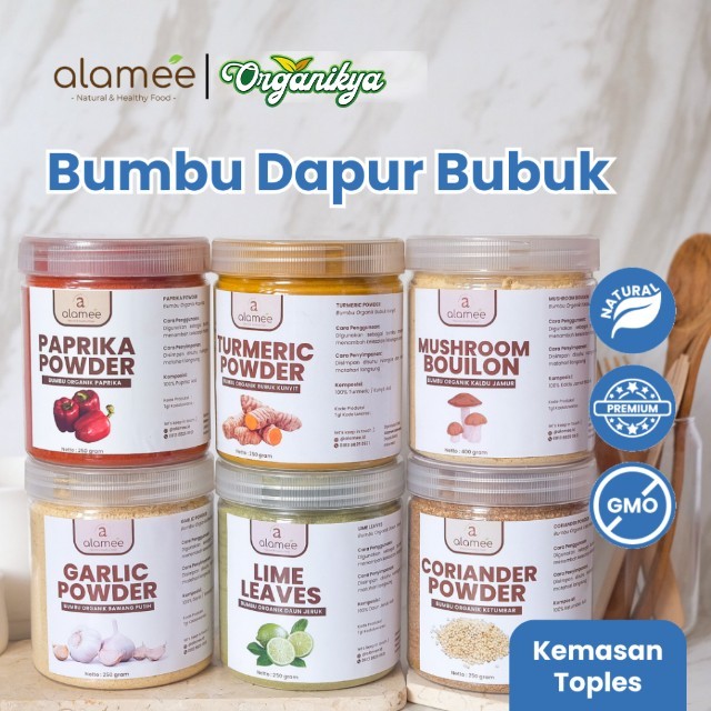 

ALAMEE Bumbu Dapur Bubuk Lengkap Bawang Bombay Lada Hitam Powder Organik Praktis Siap Pakai Toples organikya