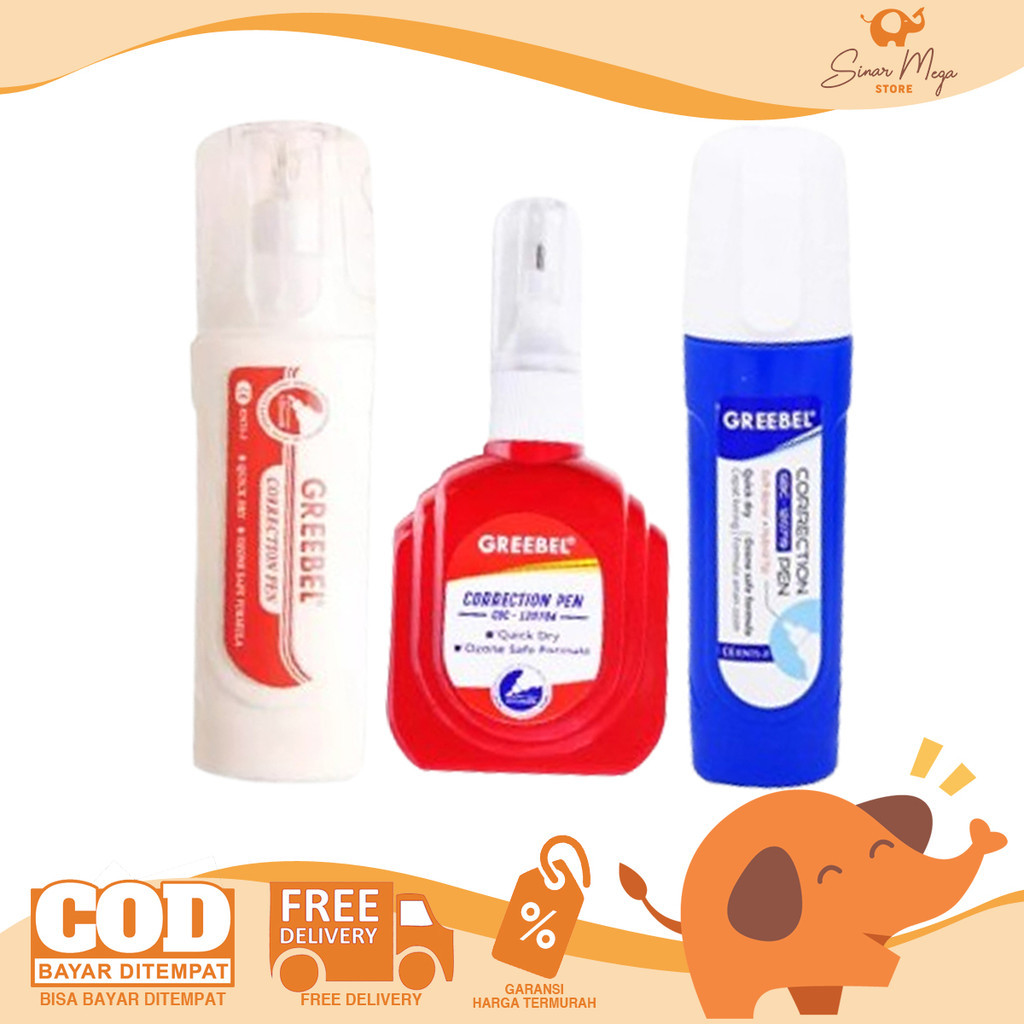 

GREEBEL Correction Pen Tip Ex Cair Stipo Tipe-X Koreksi SATUAN Murah