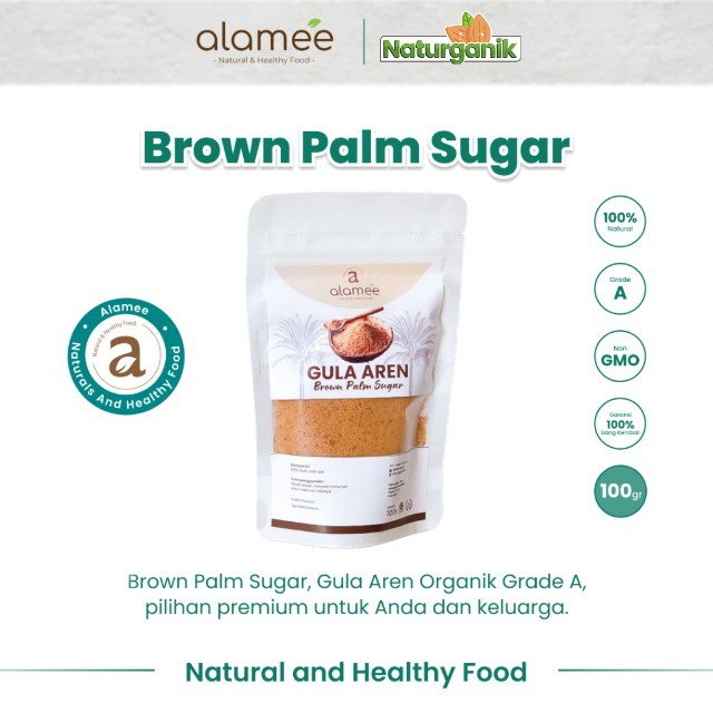 

ALAMEE Gula Aren Bubuk Palm Sugar Organic Asli Organik Premium Semut Powder Natural 100gr Naturganik