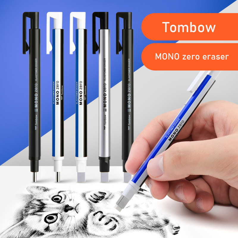 

1pc Tombow MONO Zero Mechanical Eraser Refillable Pen Shape Sketching Painting High Gloss Rubber Press Type School Stationery