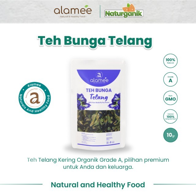 

ALAMEE Bunga Telang Tea Teh Butterfly Pea Tea Organik Herbal Dried Flower Kering 10gr Premium Naturganik