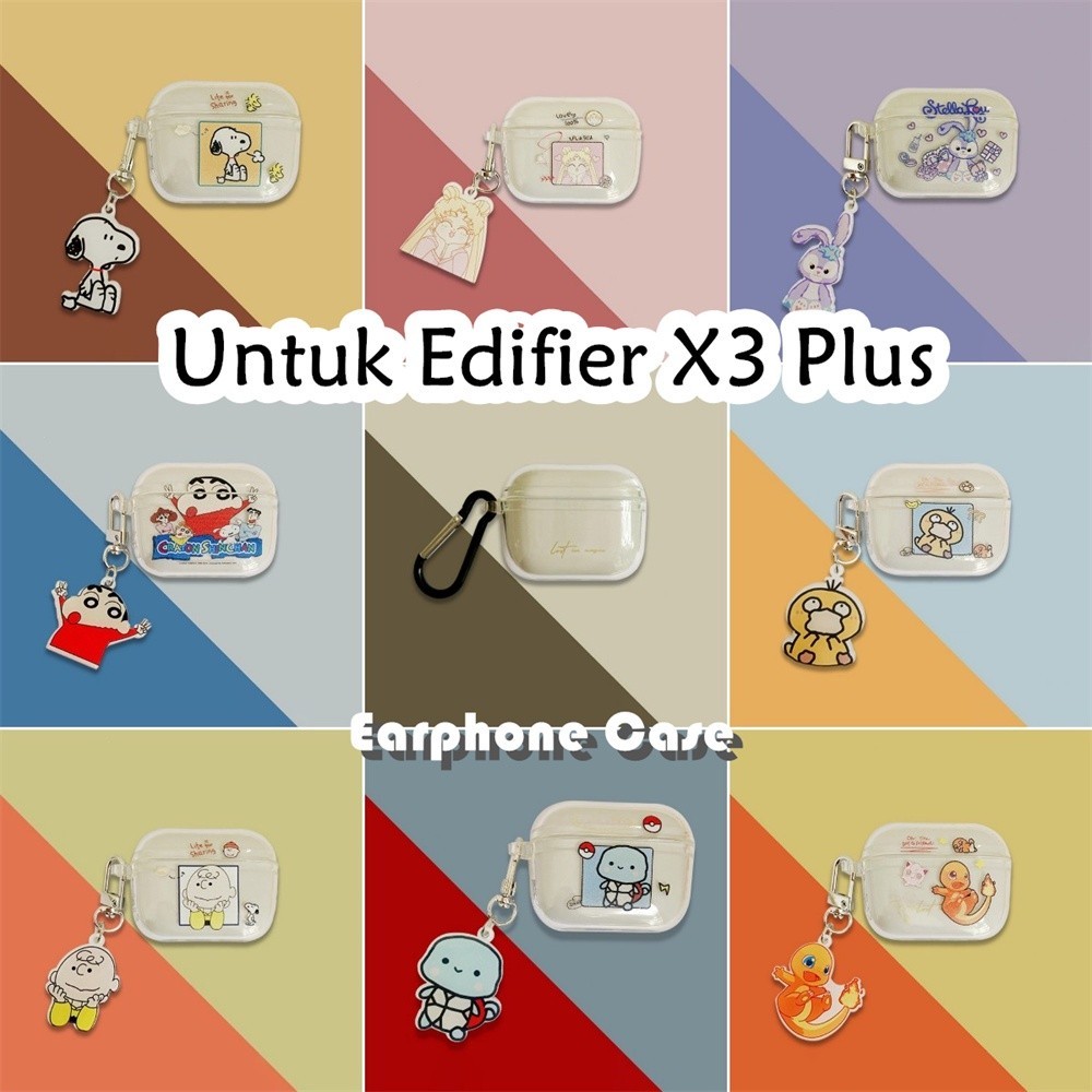 【variety】Untuk Edifier X3 Plus Case transparan Kreatif Kartun Anjing kayu manis Soft Silikon Kasus T