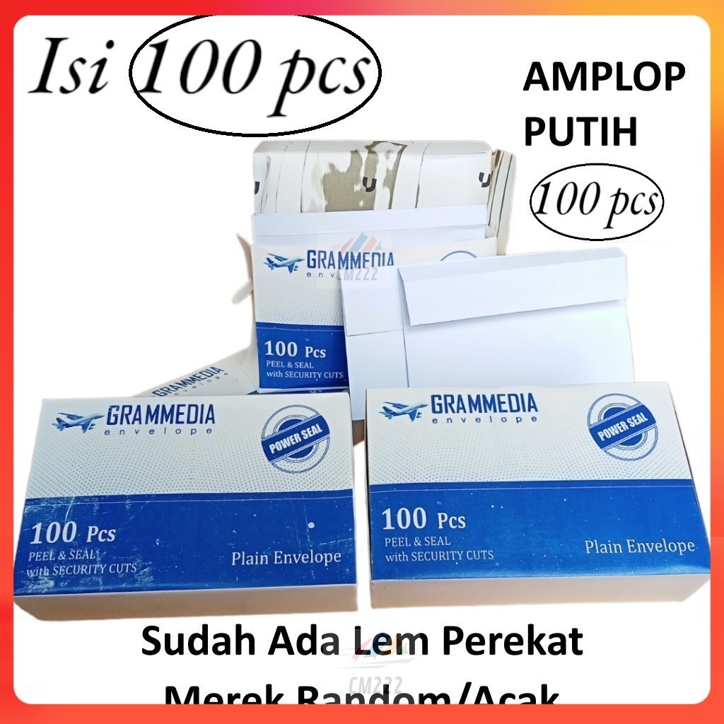 

Amplop Putih + Lem Perekat 100pcs