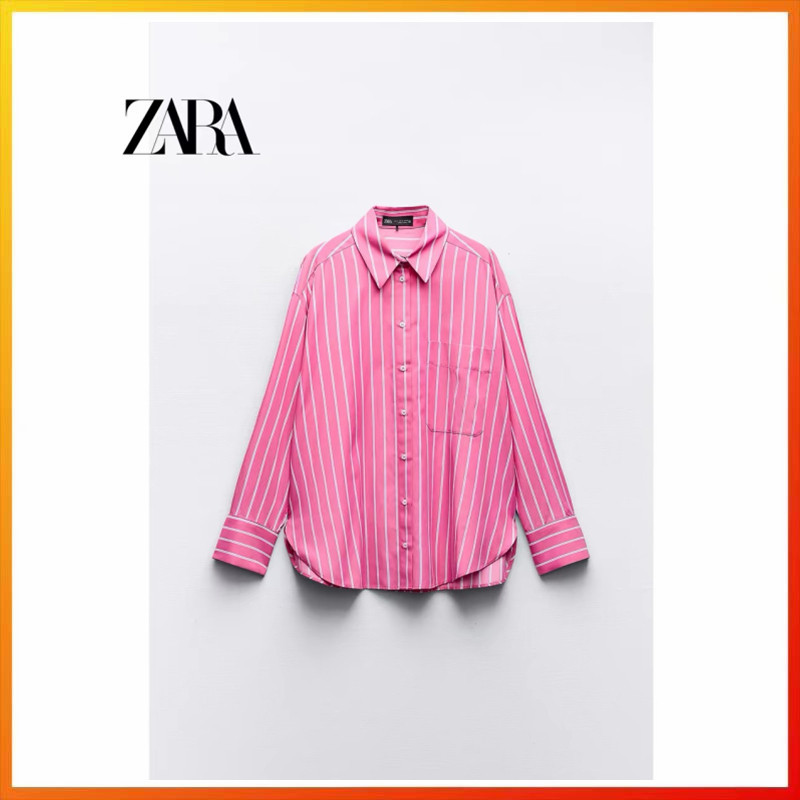 ZARA24 Spring New Women's Striped Loose Shirt 3666063 630