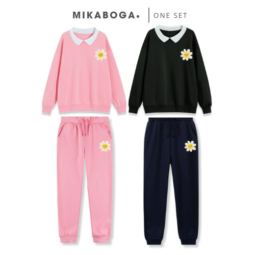 mikaboga stelan oneset setelan Set baju atasan sweater switer joger trening Celana Panjang jogger ba