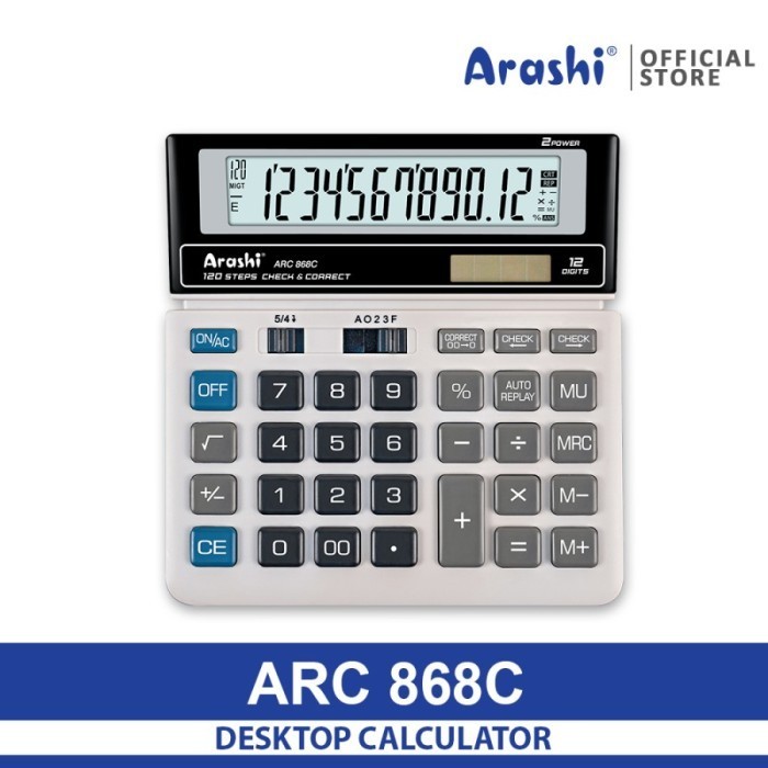 

Arashi ARC 868C kalkulator meja 12 Digit / Check and Correct