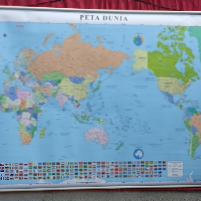 Terlaris ✨ -peta dunia besar(jumbo) 180 x120 bingkai