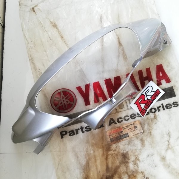 cover batok kepala pala lampu depan original ori yamaha mio sporty lama old silver perak original 5T