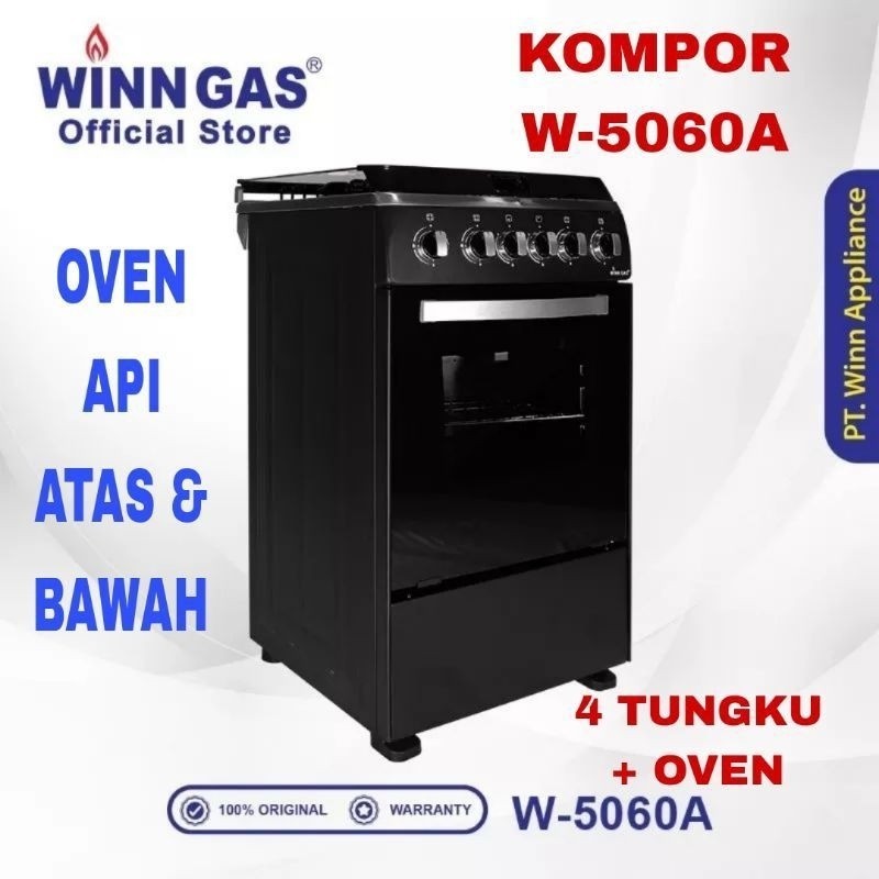 KOMPOR GAS FREE STANDING 4 TUNGKU + OVEN WINN GAS W  _  5060A