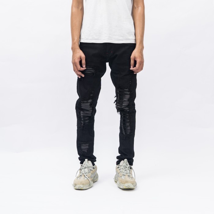 H1 leather patch - Black - Celana Jeans
