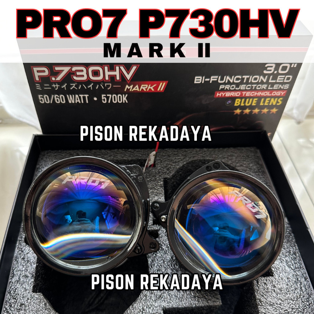 Projector Biled PRO7 P730HV Mark II Semi Laser LED Blue Lens Hi Low Headlamp Mobil Motor