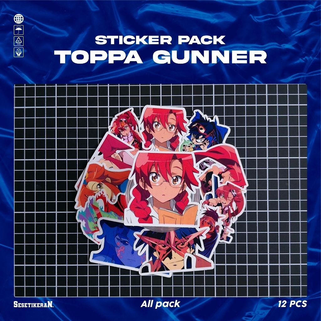 

COD✨ Sesetikeran Pack Anime Tengen Toppa Gurren Lagann Lucu Sticker Cute Keren Untuk Koper Laptop Skateboard