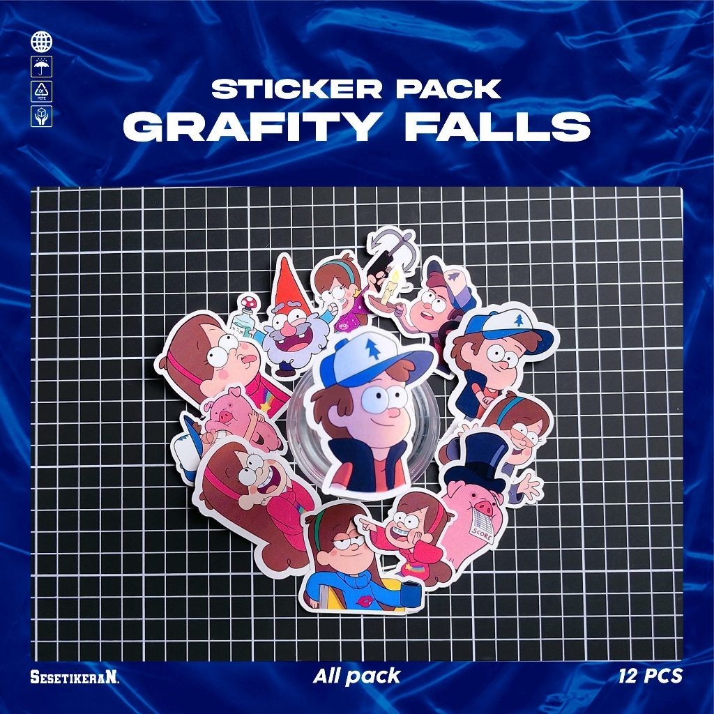 

COD✨ Sesetikeran Stiker Pack Kartun Lucu Gravity Falls Untuk Koper Laptop Skateboard