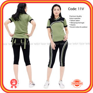 Set Olahraga Murah Bahan Premium Kekinian / baju senam wanita stelan olahraga cewek baju zumba perem