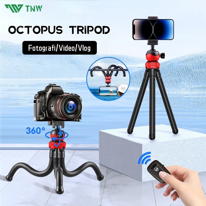 Promo Menarik TNW C02 Octopus Tripod Flexible Gorilapod Mini Tripod Bluetooth Gorila Tripod Tongsis 