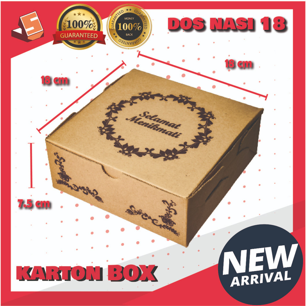 

Kardus Karton ukuran 18 / KM Kardus Makan / Kardus Nasi / Karton Box / Rice Box / Karton Nasi