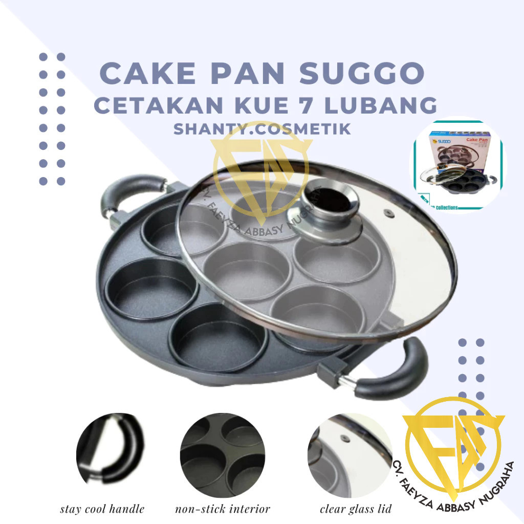 Cake Pan Cetakan Kue Lumpur Apem Martabak Mini Cubit Isi 7 LUBANG & 8 LUBANG Suggo FREE PACKING