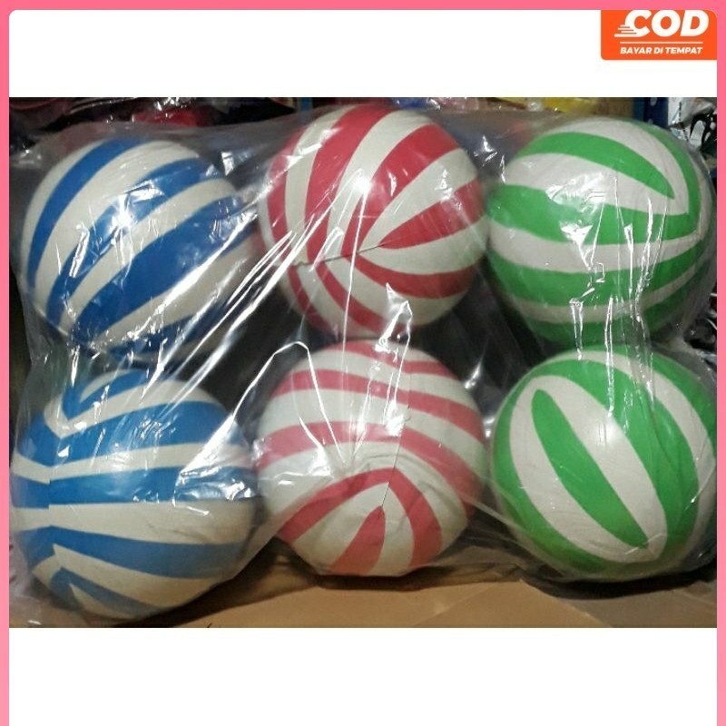 Bola Loreng Plastik Bola Sepak 6 pcs